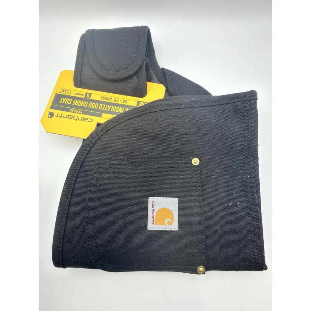 Firm Duck Insulated Dog Coat, Durable, Weather Resistant, Black, Medium
